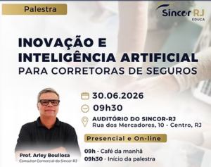 Sincor-RJ promove palestra sobre IA para Corretoras de Seguros