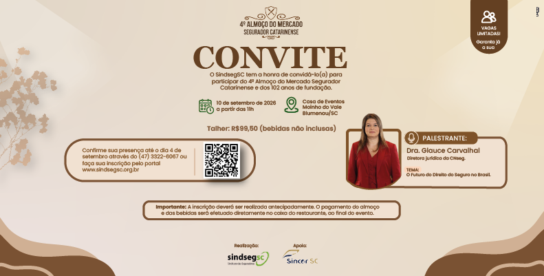 SindsegSC promove 4º Almoço do Mercado Segurador Catarinense e celebra 102 anos de história